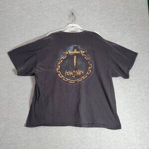 Forgiven Men Shirt 2XL Black Y2K‎ Logo Graphic Print Crew Neck Short Sleeve READ